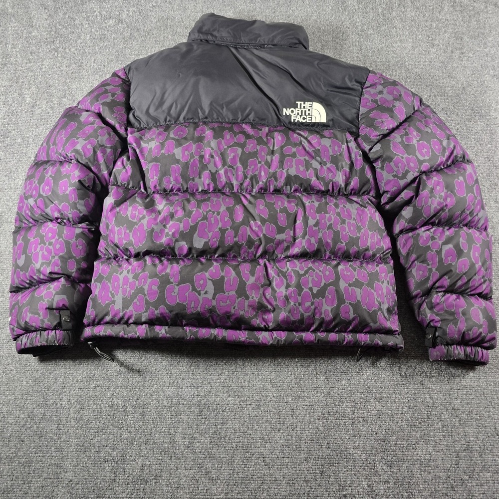 The North Face 1996 Retro Nuptse Purple Leopard Print Down Puffer Jacket M - Picture 2 of 11